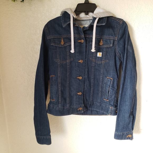Carhartt Jackets & Blazers - Carhartt Women’s Tomboy Denim Jean Jacket With Detachable Hood Size M